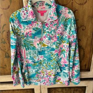 Lilly Pulitzer Floral Zip Popover in Postcards Positano